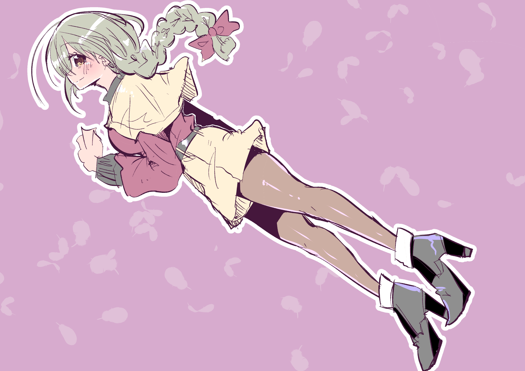 二次ロリ少女のキュロットスカート、太ももと可愛いパンチラが拝めそうでドキドキする二次エロ画像-21