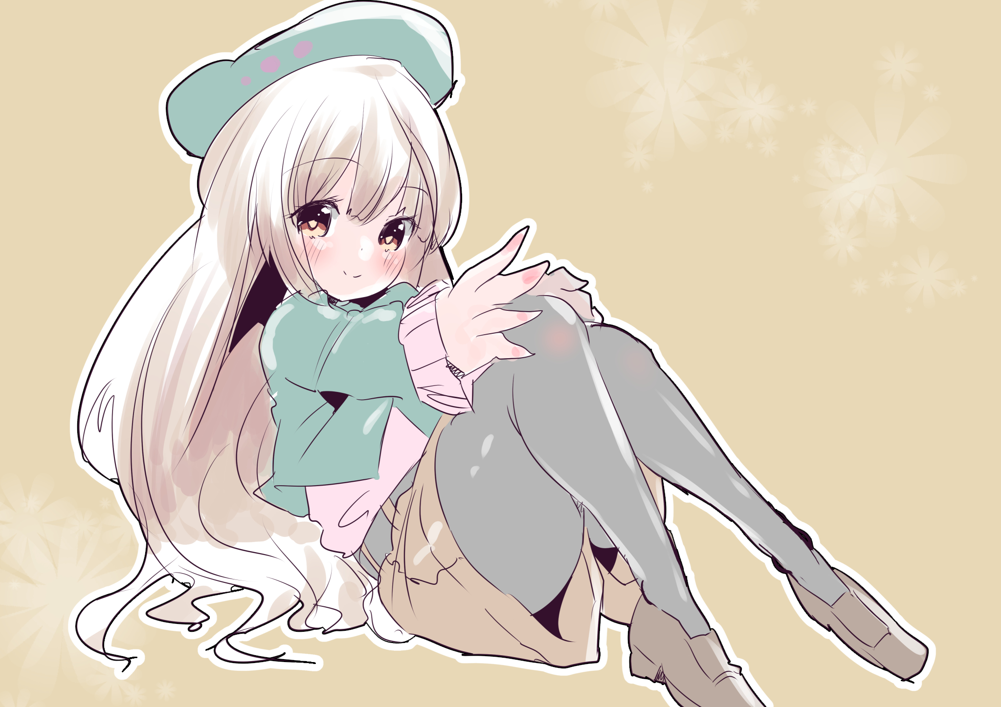 二次ロリ少女のキュロットスカート、太ももと可愛いパンチラが拝めそうでドキドキする二次エロ画像-23