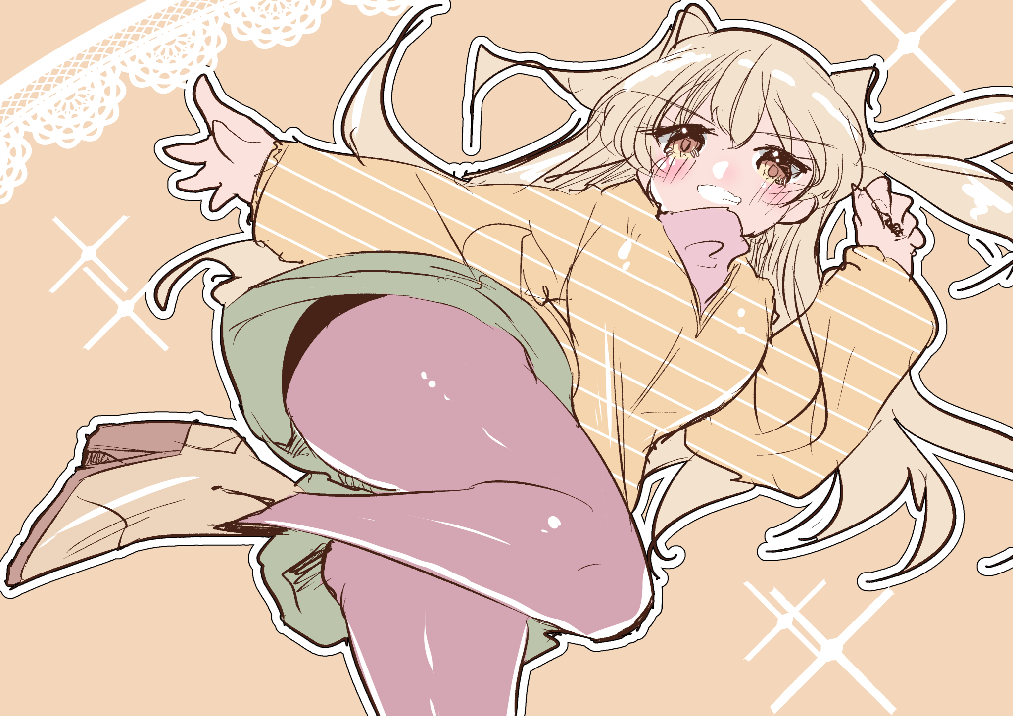 二次ロリ少女のキュロットスカート、太ももと可愛いパンチラが拝めそうでドキドキする二次エロ画像-29