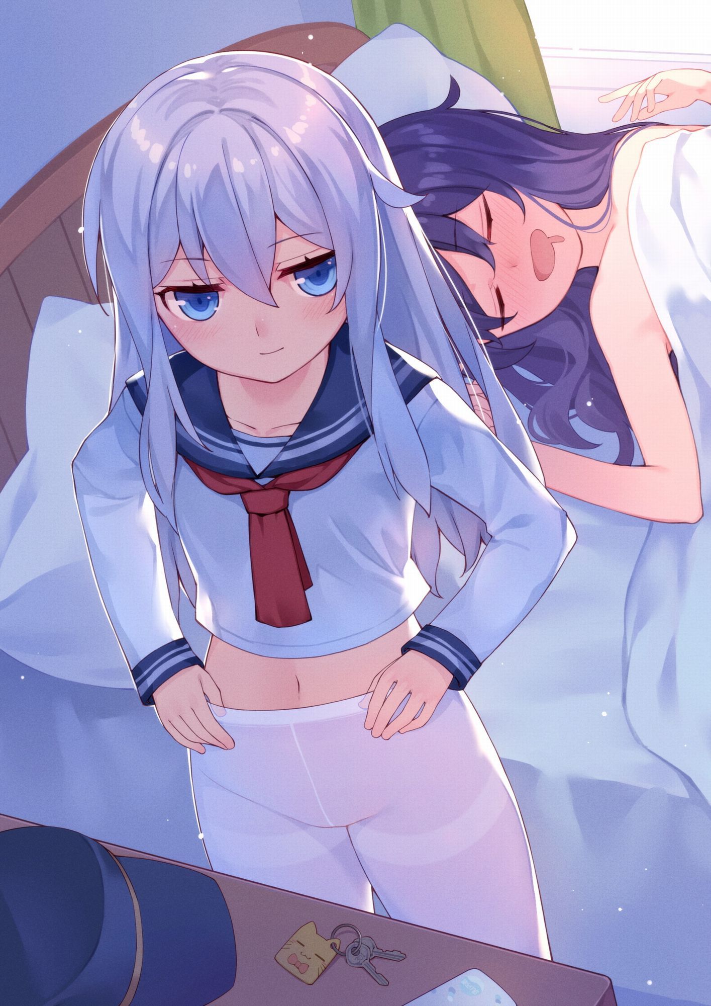 二次ロリ少女の白パンスト白タイツの地肌の透けて桃色かわいいロリ白タイツパンスト二次エロ画像-40