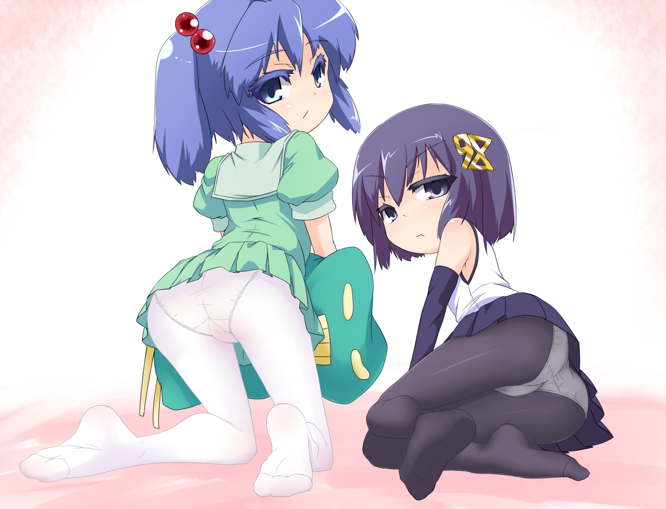 二次ロリ少女の白パンスト白タイツの地肌の透けて桃色かわいいロリ白タイツパンスト二次エロ画像-46