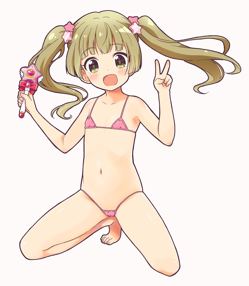 二次ロリ少女の季節外れだけど可愛くエッチなビキニやマイクロビキニ姿の肌率がたまらない二次エロ画像-1