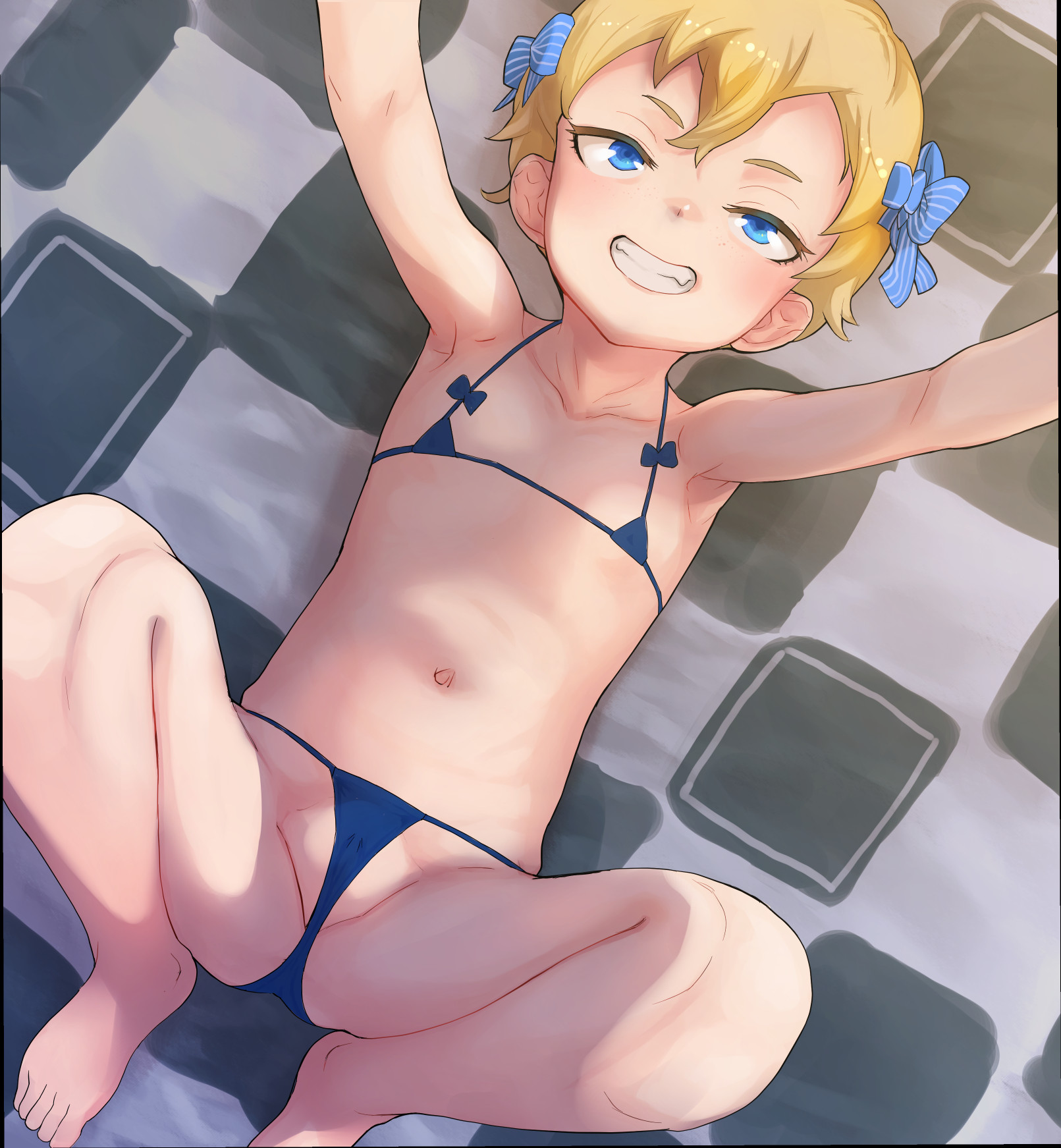 二次ロリ少女の季節外れだけど可愛くエッチなビキニやマイクロビキニ姿の肌率がたまらない二次エロ画像-46