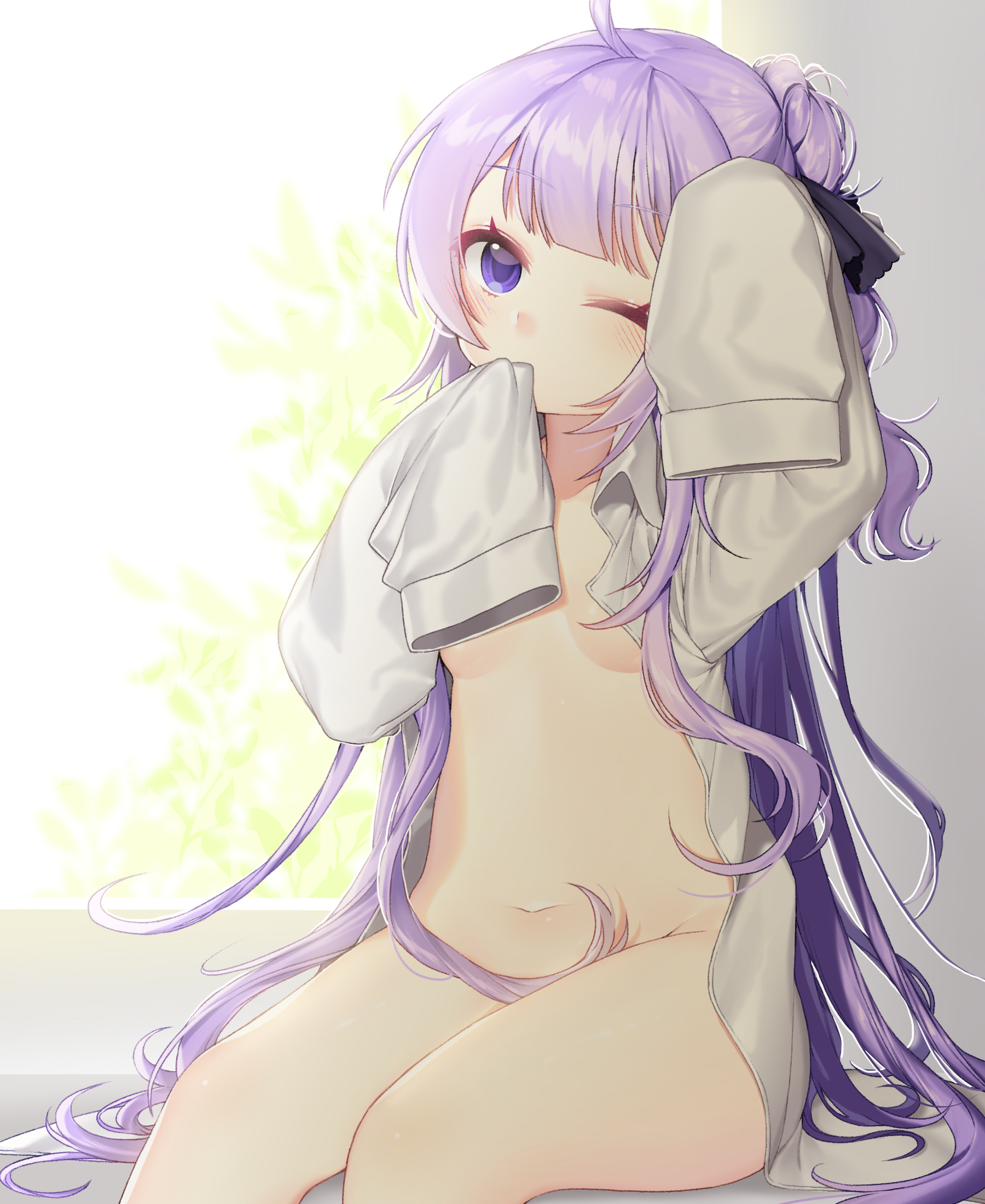 二次ロリ少女がワイシャツやブラウスなどはだけさせちゃって見える素肌やちっぱいにドキドキしちゃう二次エロ画像-45