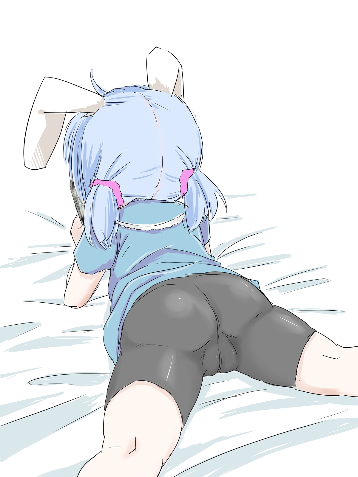 二次ロリスパッツ少女のスジがくっきり食い込んで見えてノーパンか心配なメコスジロリすじスパッツ二次エロ画像-28
