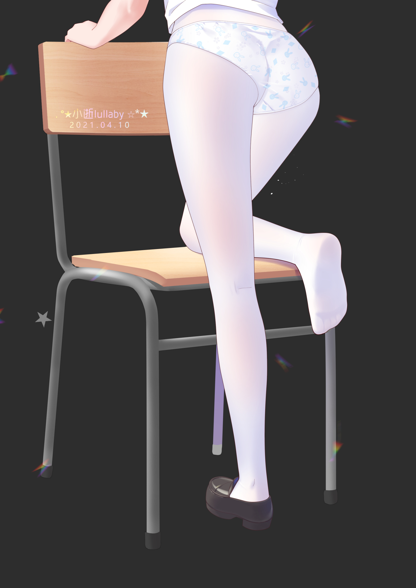 二次ロリ少女によく似合う白タイツが可愛いロリ白タイツふともも二次エロ画像-21