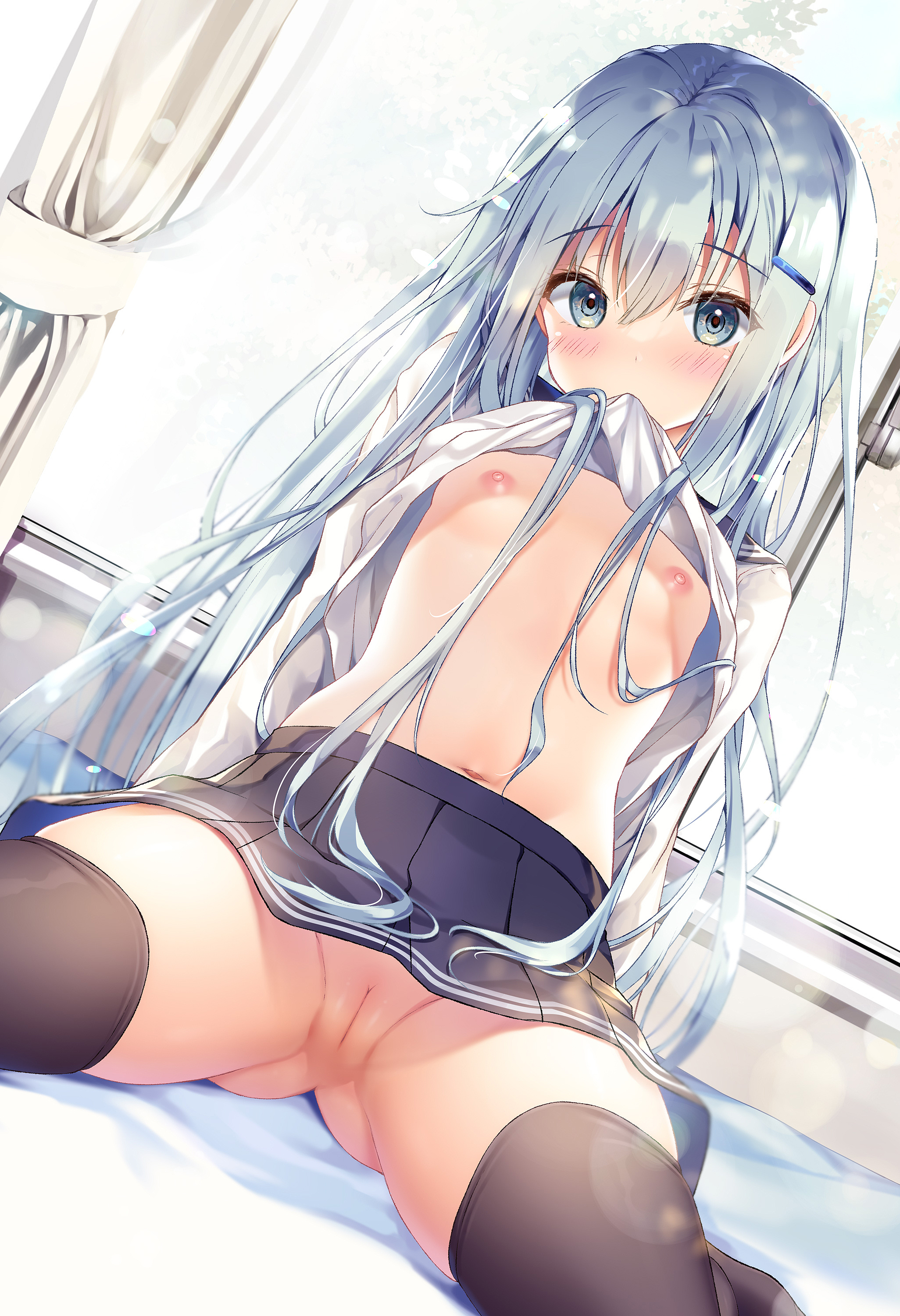 二次ロリ少女のプリーツスカートのひらひら段々とノーパンロリマンコの二次エロ画像-40