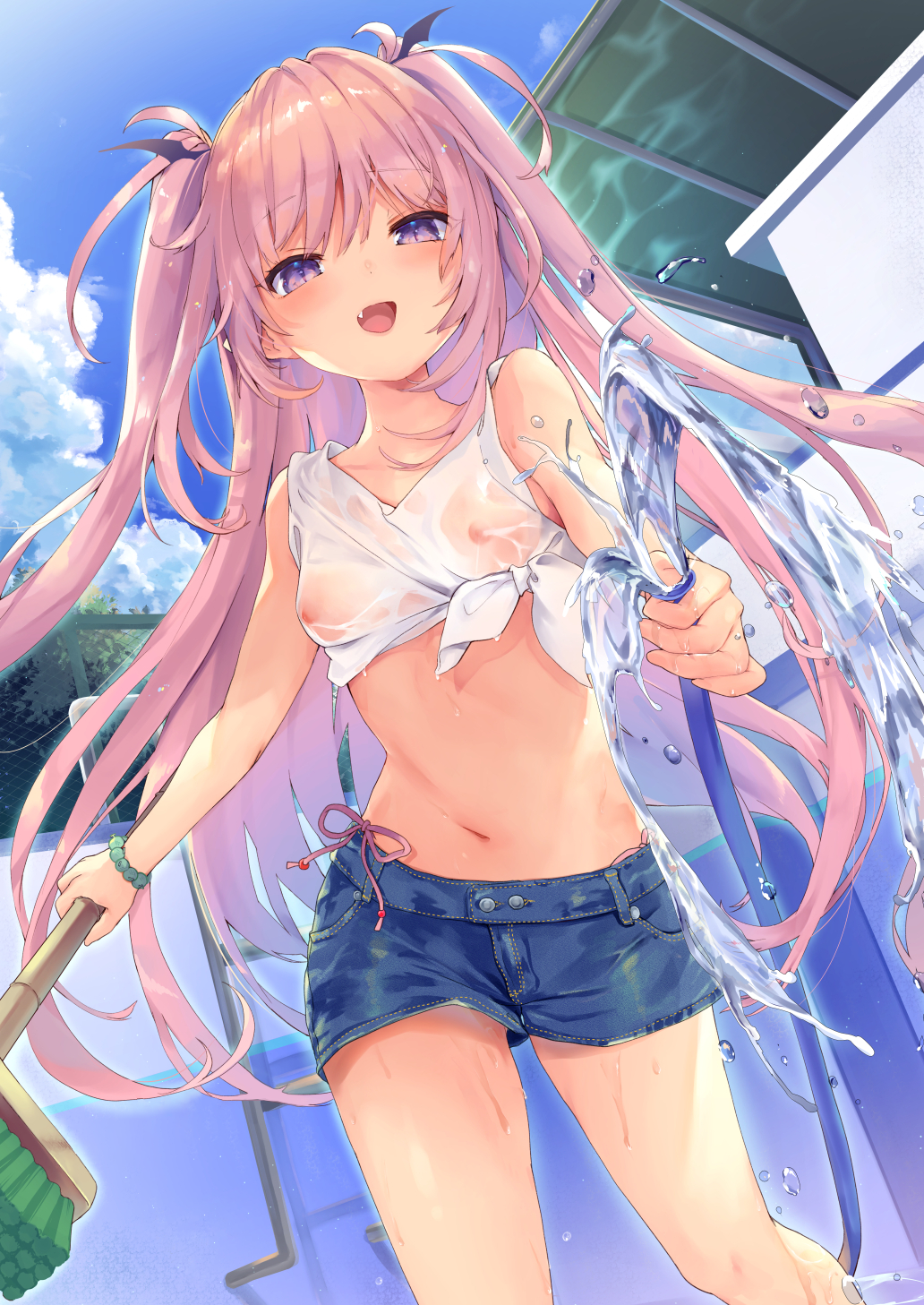 二次ロリ少女の夏らしい薄着なノースリーブでエッチな格好してるのがたまらない二次エロ画像-36