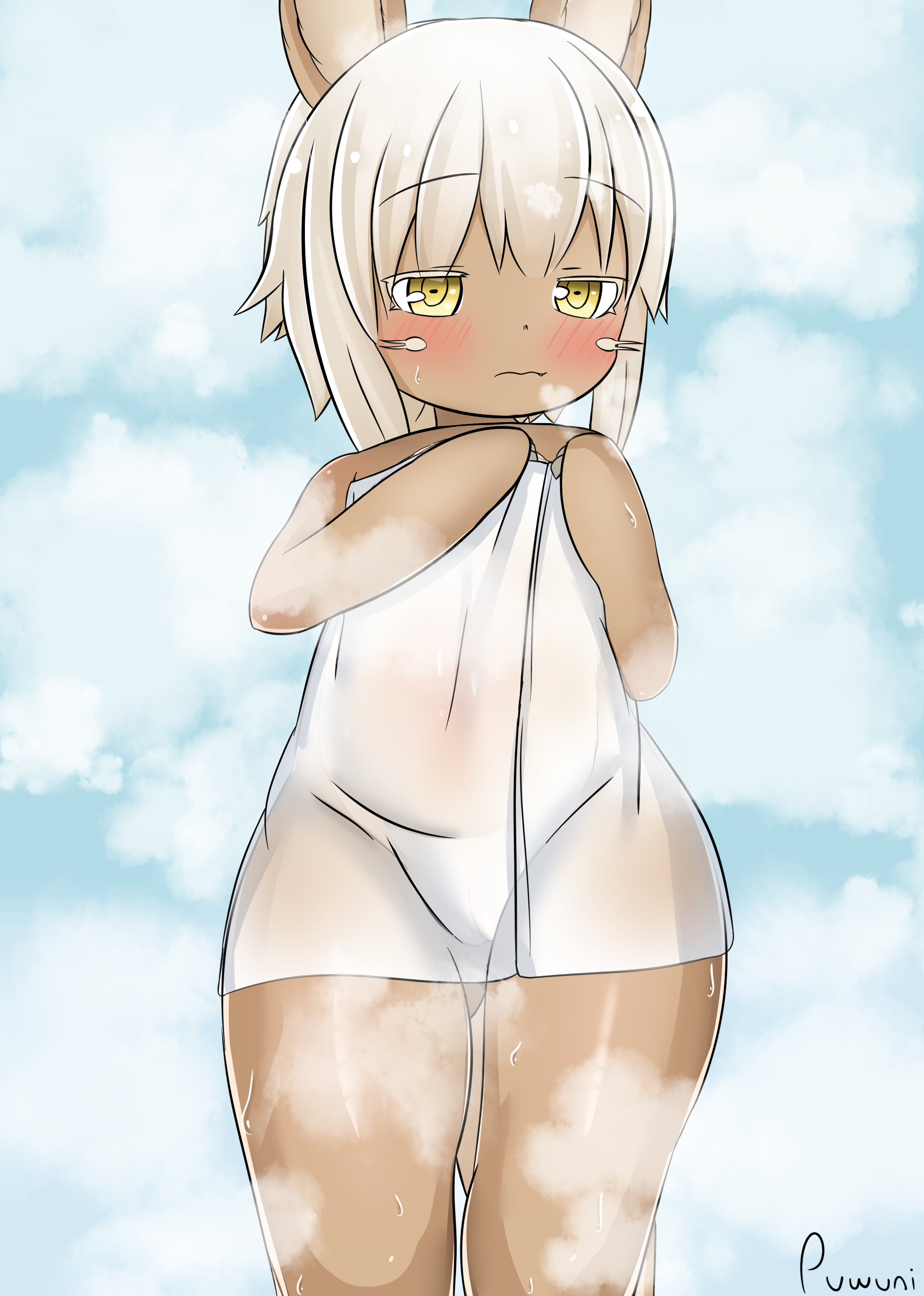 二次ロリ少女が裸バスタオル、一枚タオルで恥ずかしい所を隠せたり隠せなかったりな二次エロ画像-61