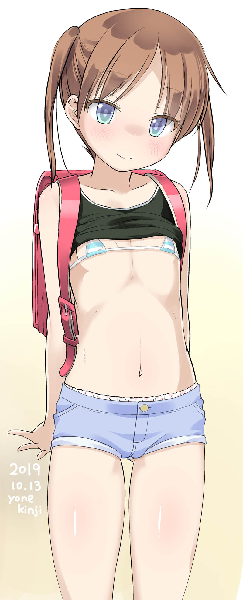二次ロリ少女の夏らしい無防備薄着姿を楽しみつつ夏を送り出す薄着ロリ二次エロ画像-14