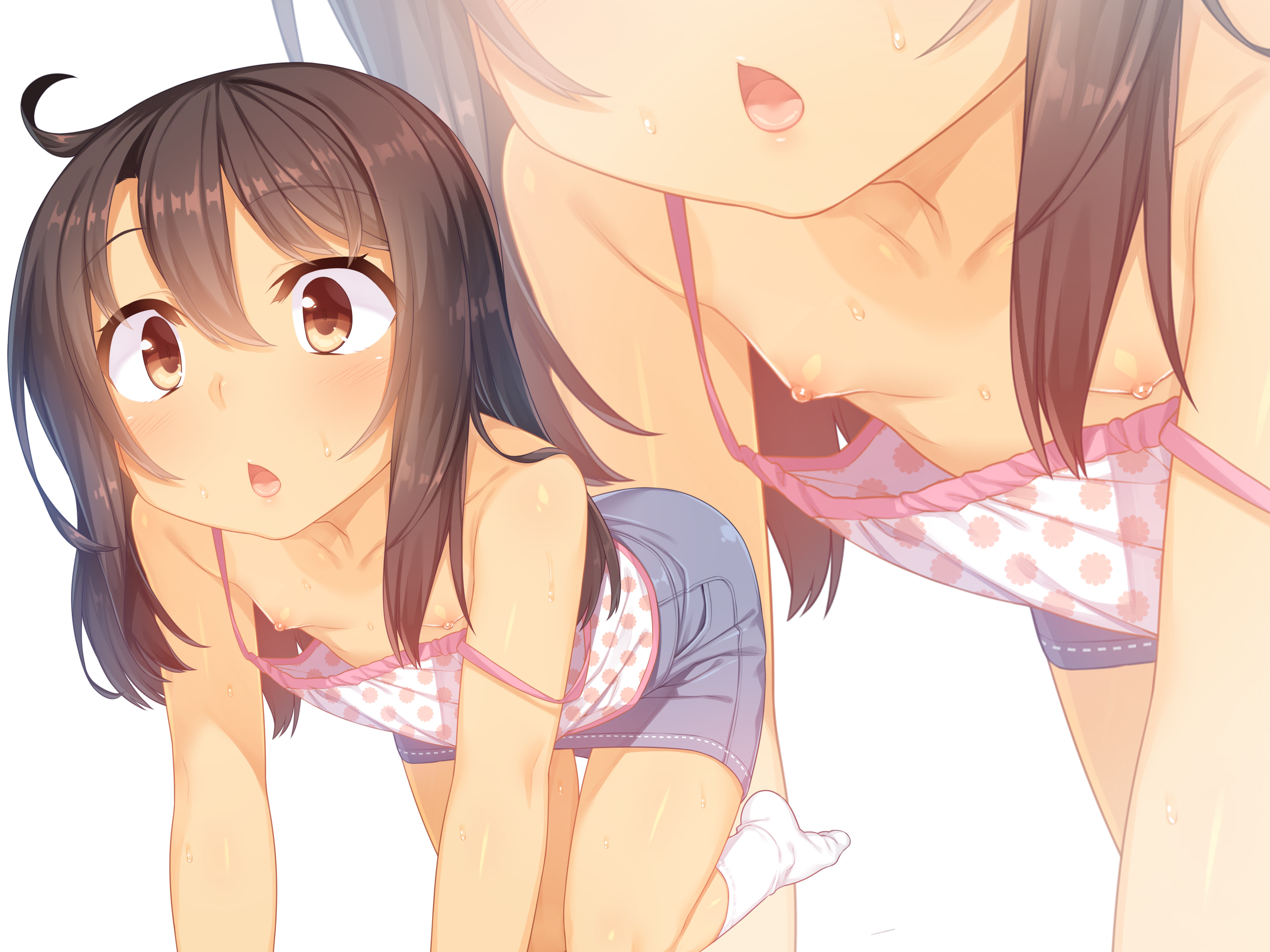 二次ロリ少女の夏らしい無防備薄着姿を楽しみつつ夏を送り出す薄着ロリ二次エロ画像-42