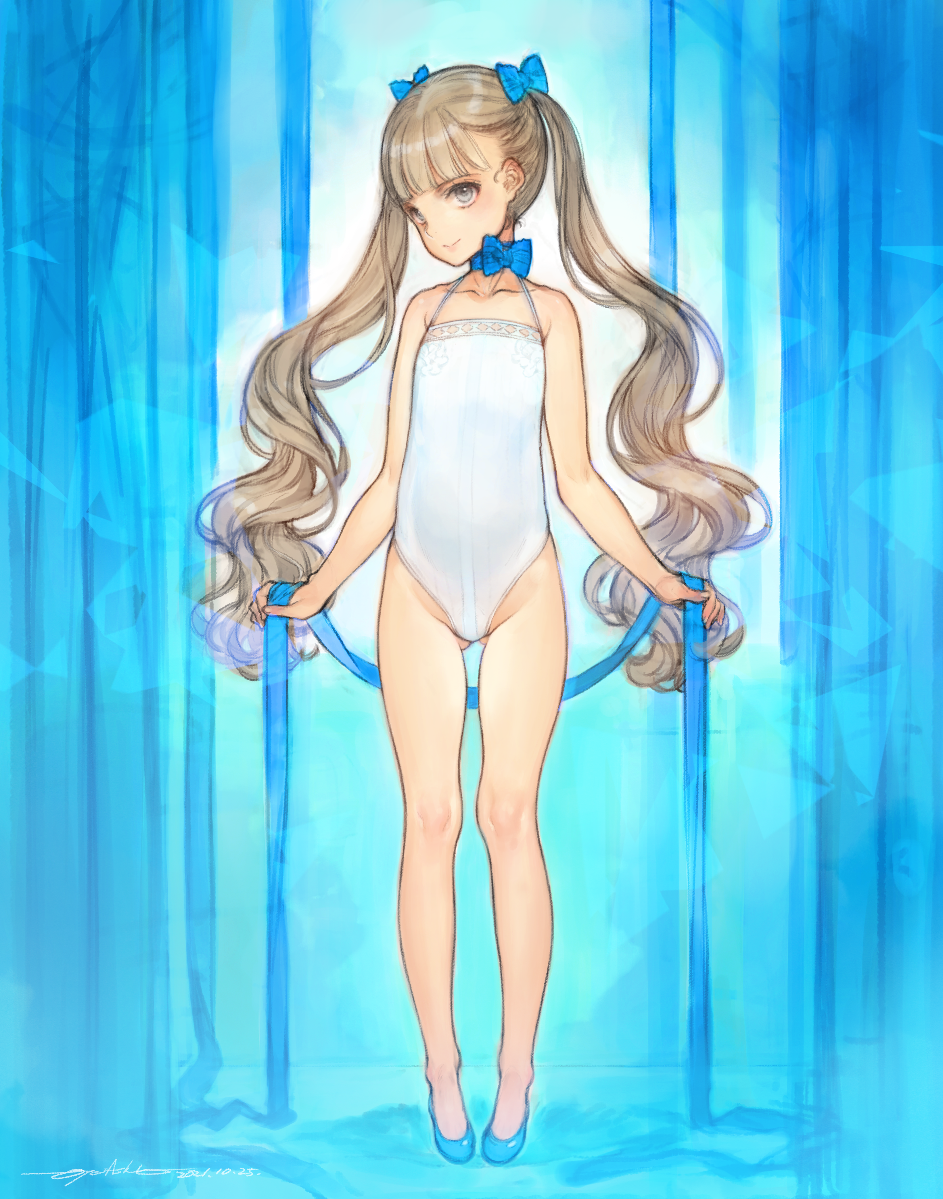 二次ロリ少女の食い込み激しそうなハイカット、ハイレグなコスチュームの二次エロ画像-64