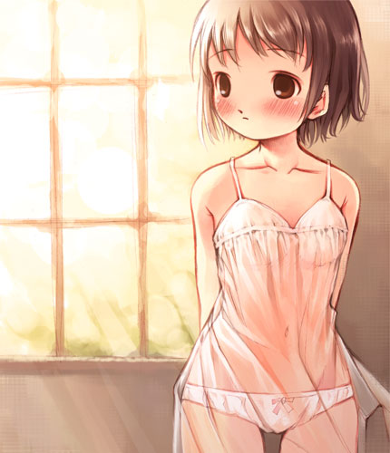 二次ロリ少女のシュミーズやキャミソール寝間着姿の開けた感がたまらない二次エロ画像-2