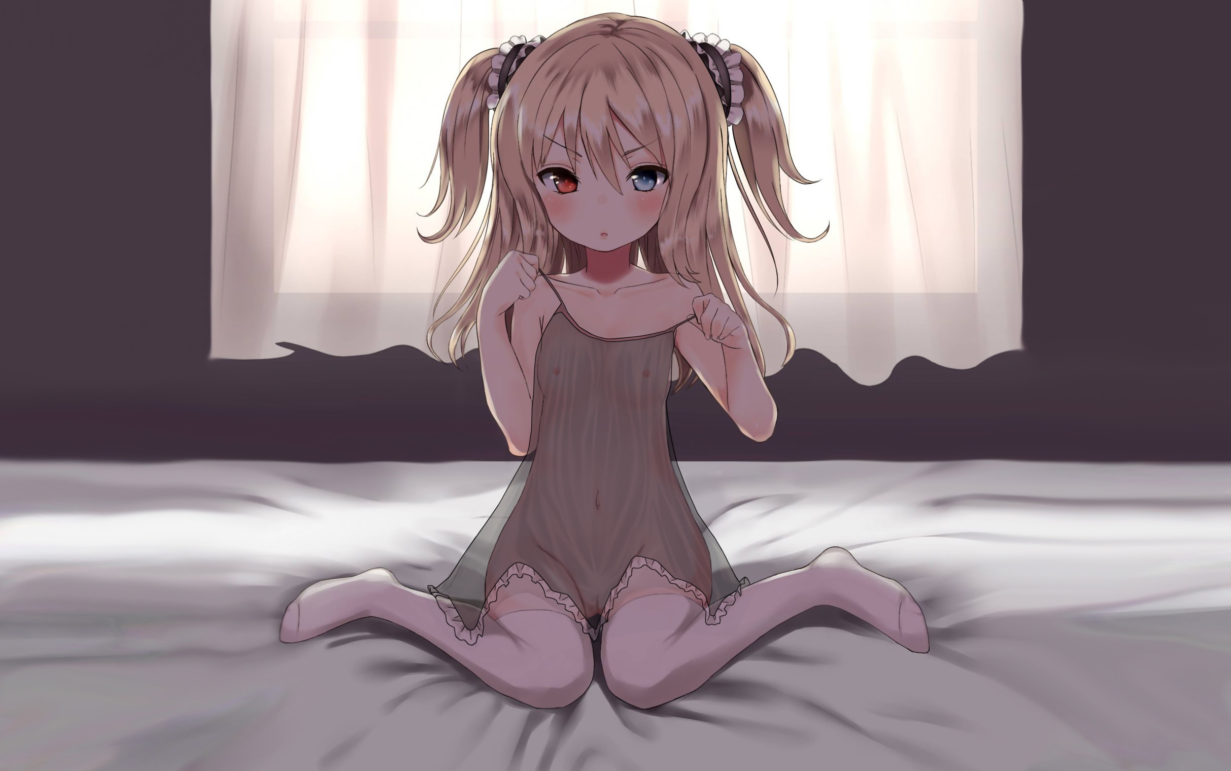 二次ロリ少女のシュミーズやキャミソール寝間着姿の開けた感がたまらない二次エロ画像-43