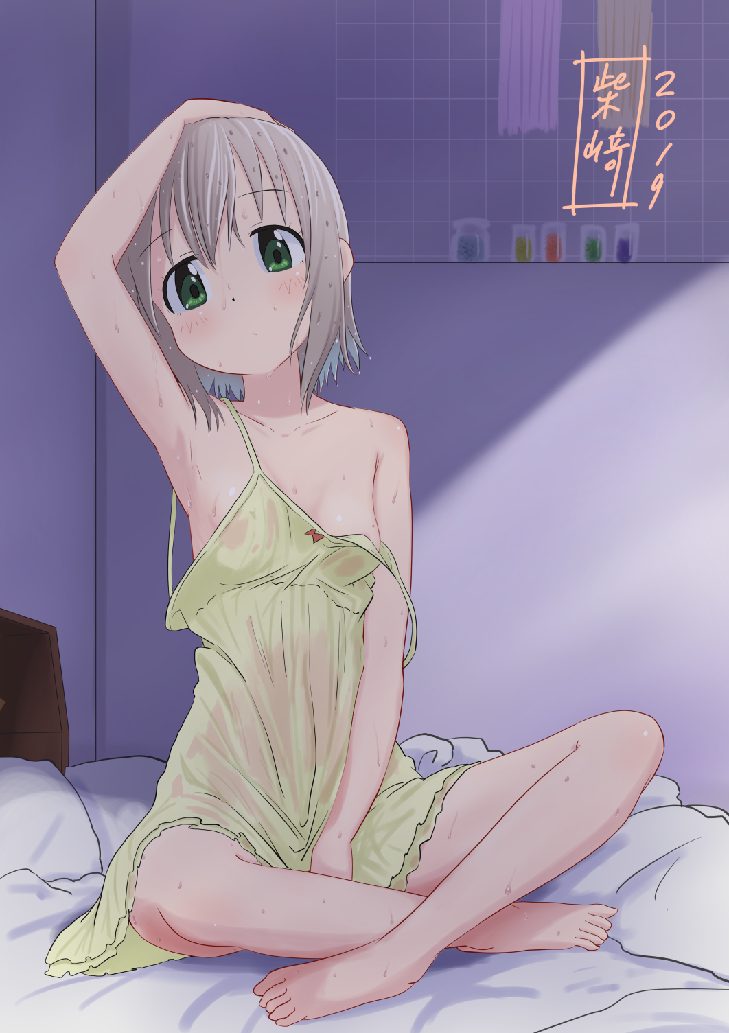 二次ロリ少女のシュミーズやキャミソール寝間着姿の開けた感がたまらない二次エロ画像-48