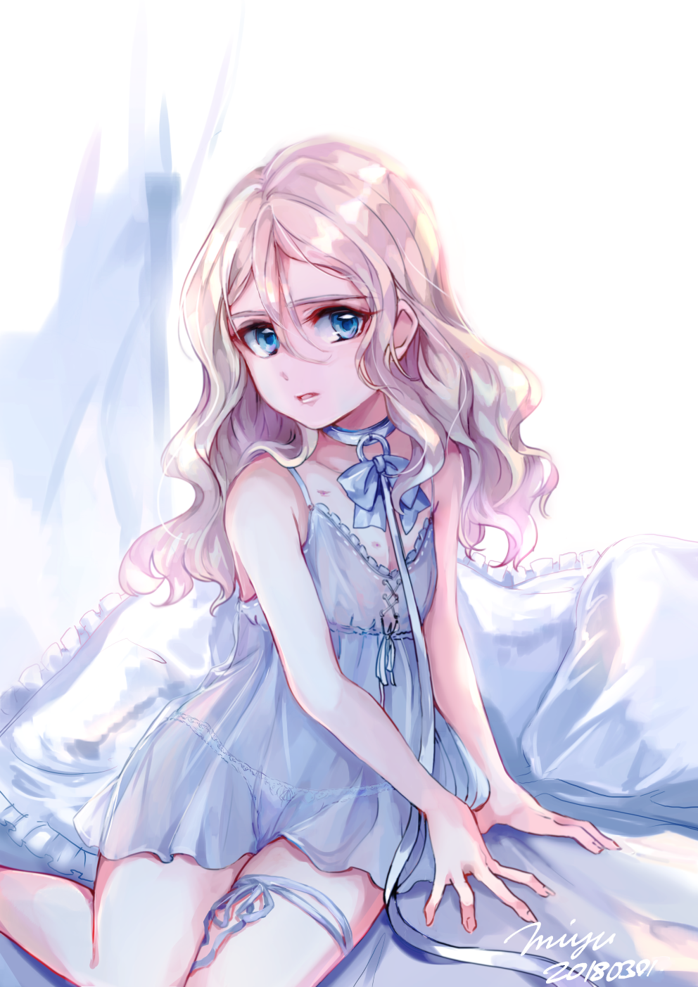 二次ロリ少女のシュミーズやキャミソール寝間着姿の開けた感がたまらない二次エロ画像-53