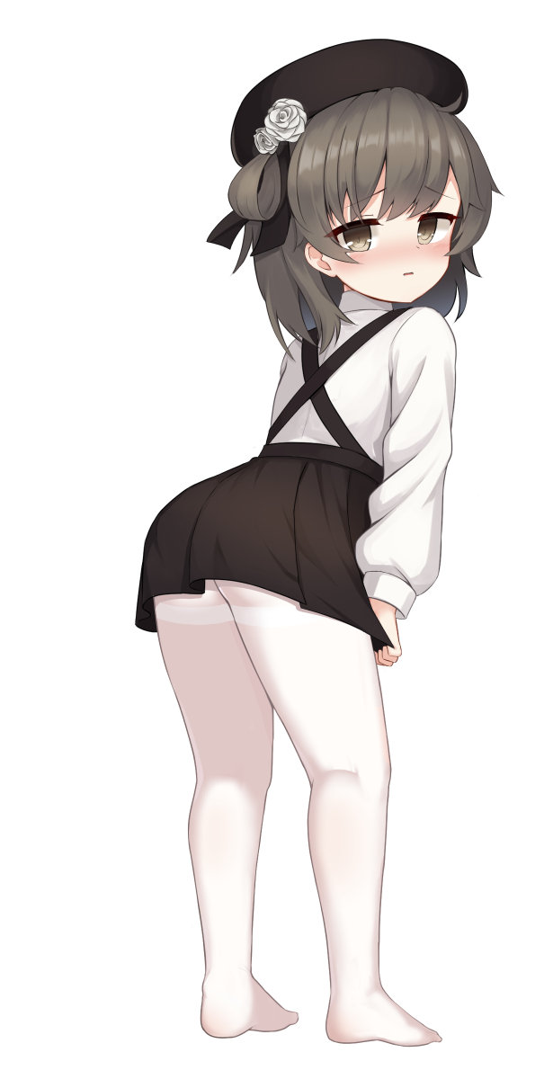 二次ロリ少女の小学校の制服チックな吊りスカート姿がたまらない吊りスカロリ二次エロ画像-12