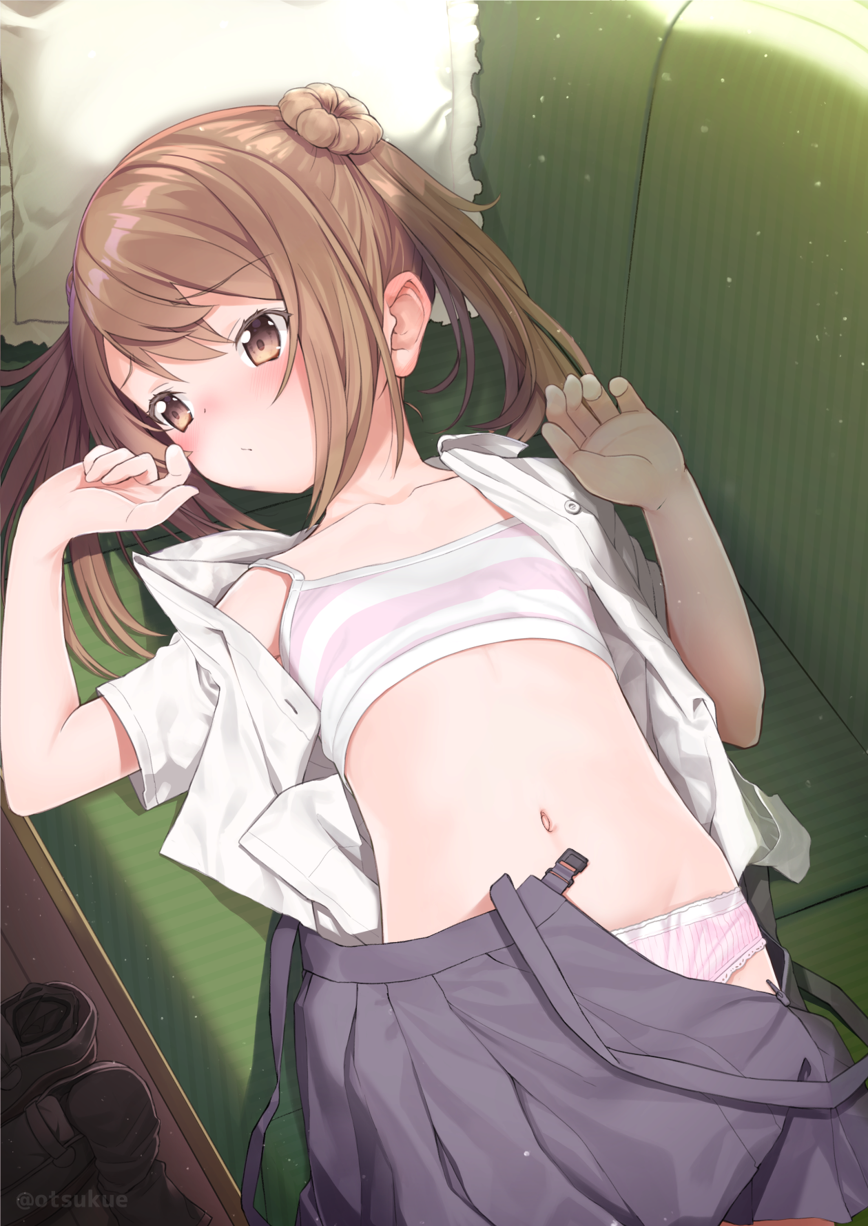 二次ロリ少女の小学校の制服チックな吊りスカート姿がたまらない吊りスカロリ二次エロ画像-32