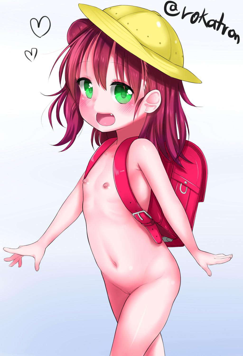 二次ロリ少女の裸ランドセル姿！寒い冬なので風邪の心配しちゃう裸ランドセルJS二次エロ画像-12