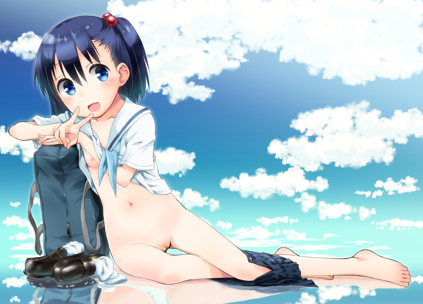 二次ロリ貧乳セーラー服JC美少女の制服姿が可愛いロリ制服JC二次エロ画像-37