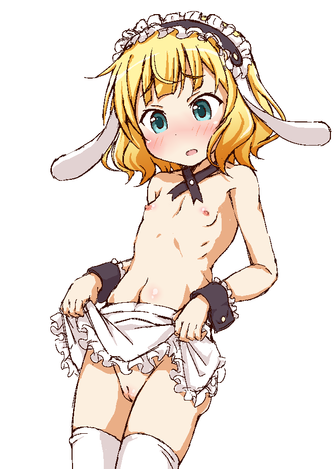 二次ロリ少女の裸エプロン姿で新妻幼な妻感あふれて癒されるロリ裸エプロンの二次エロ画像-5