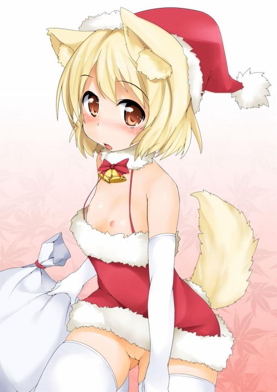 二次ロリ少女のクリスマスイブにふさわしいサンタコスでプレゼントされたい二次エロ画像-3