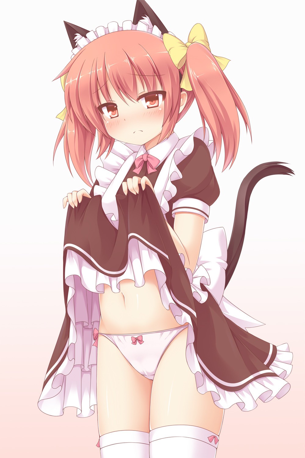 5月1日のメーデーにふさわしいロリ可愛いメイドちゃんのスカートたくし上げで全部OKサインな二次エロ画像-35