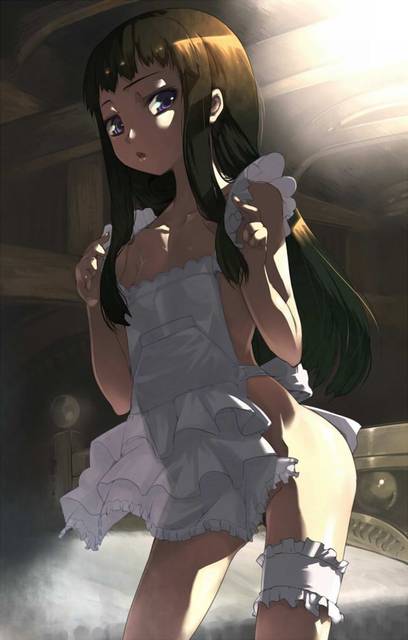 暑いからってそんな恰好で料理してると(襲っちゃうから)危ないロリ裸エプロン挑発二次エロ画像-6