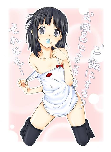 暑いからってそんな恰好で料理してると(襲っちゃうから)危ないロリ裸エプロン挑発二次エロ画像-14