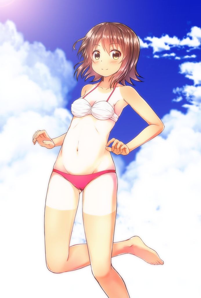 スク水日焼けと白い肌のコントラストを楽しむ夏の日差しを浴びてスク水日焼けしたロリJS少女の二次エロ画像-7