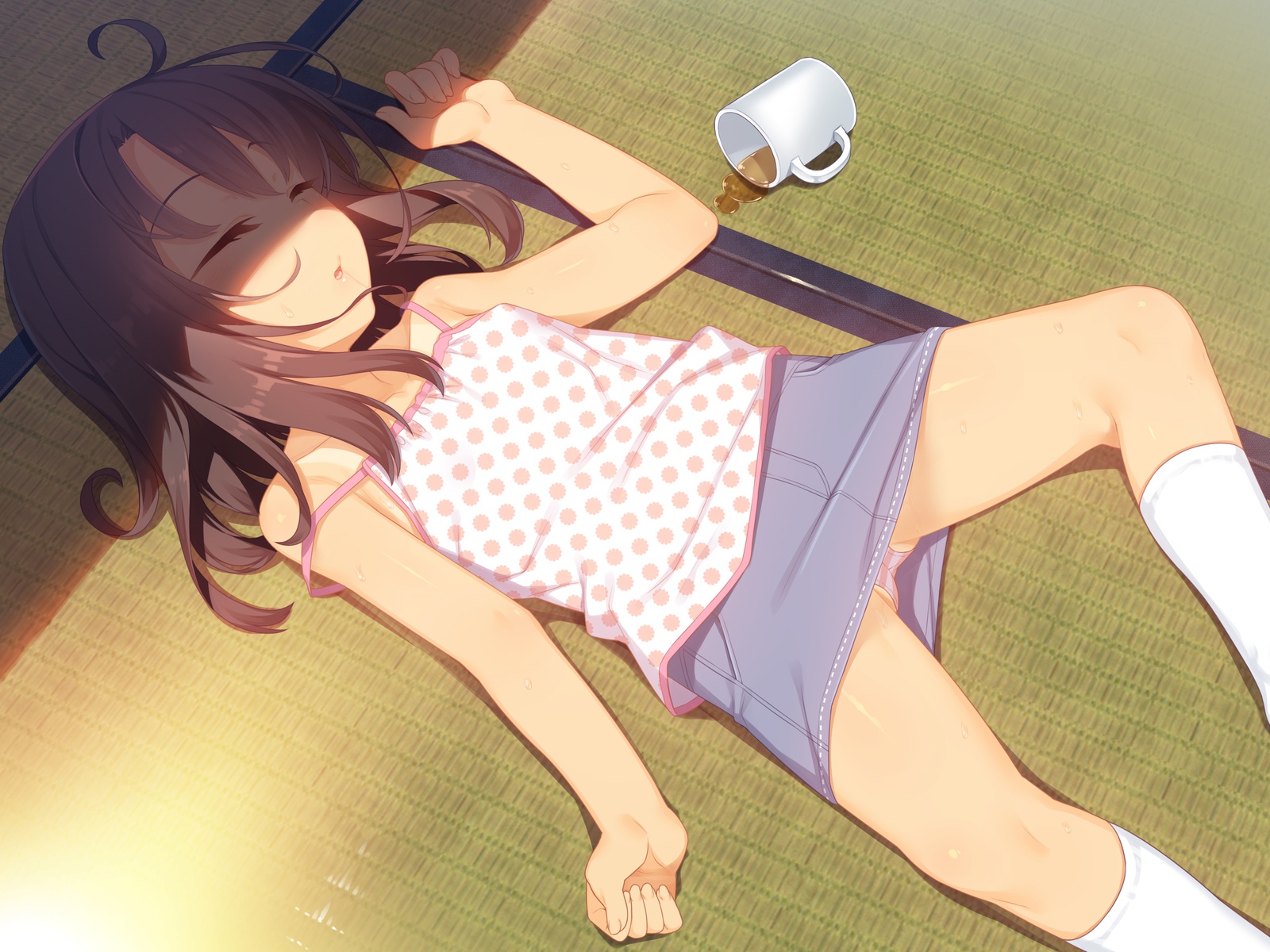 スク水日焼けと白い肌のコントラストを楽しむ夏の日差しを浴びてスク水日焼けしたロリJS少女の二次エロ画像-38