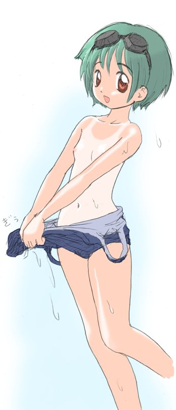 二次ロリ少女の好き水着替えや半脱ぎでスク水の裏地の見えるスク水ロリ二次エロ画像-3