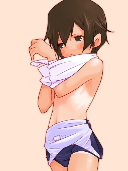 二次ロリ少女の好き水着替えや半脱ぎでスク水の裏地の見えるスク水ロリ二次エロ画像-7