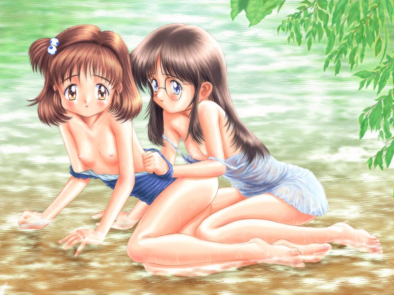 二次ロリ少女の好き水着替えや半脱ぎでスク水の裏地の見えるスク水ロリ二次エロ画像-22