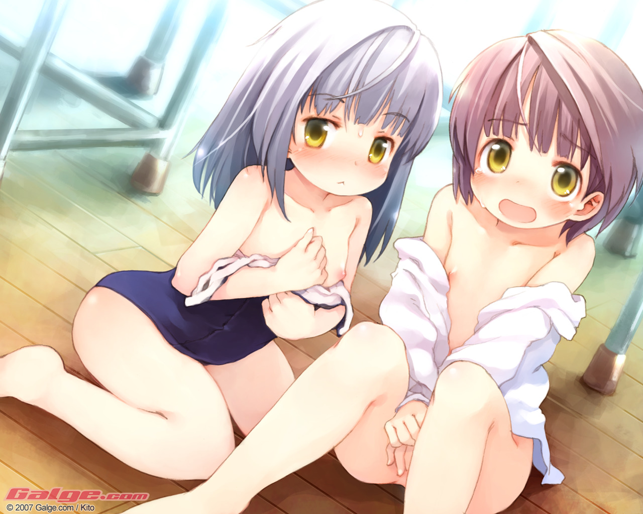 二次ロリ少女の好き水着替えや半脱ぎでスク水の裏地の見えるスク水ロリ二次エロ画像-26