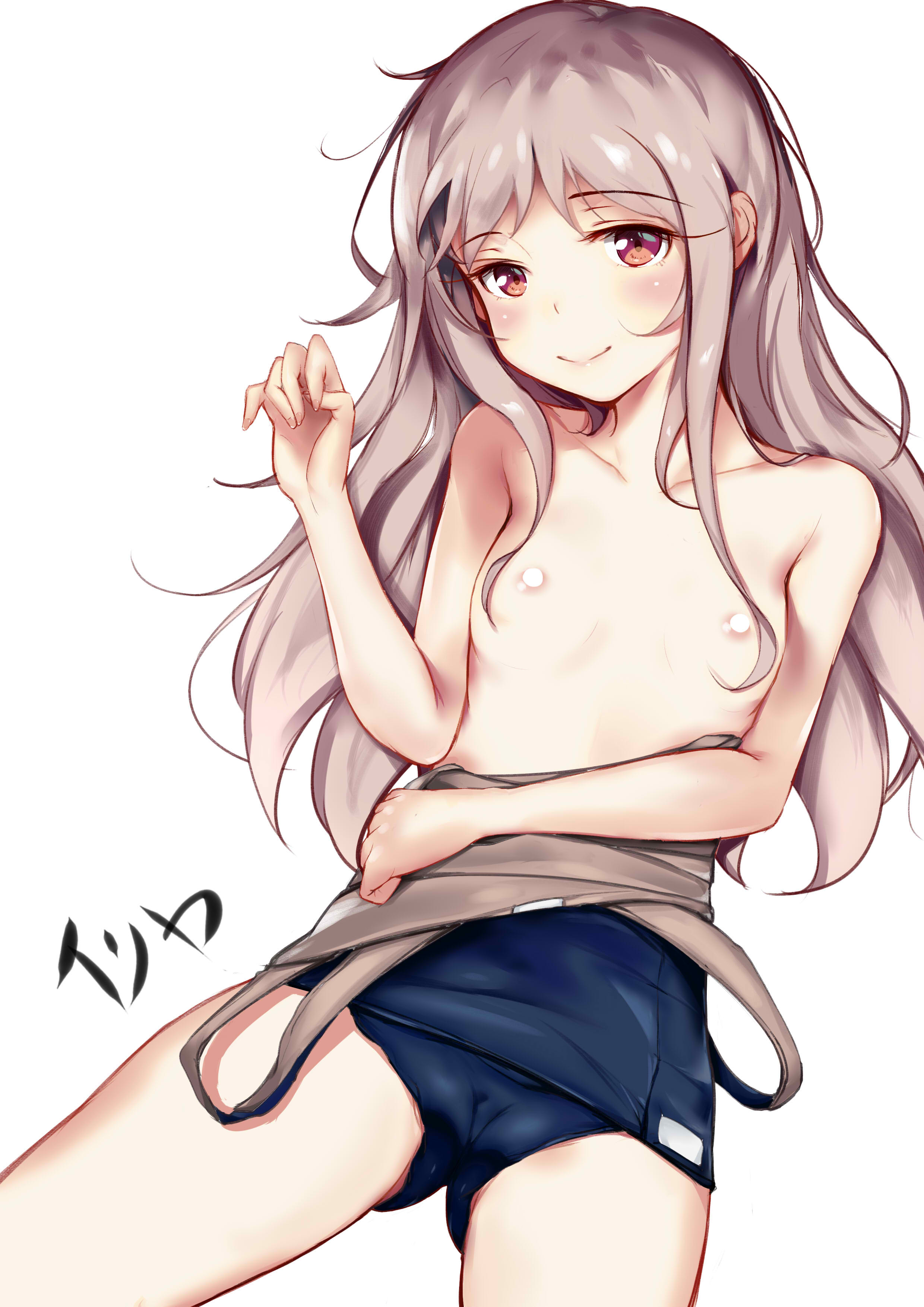 二次ロリ少女の好き水着替えや半脱ぎでスク水の裏地の見えるスク水ロリ二次エロ画像-31
