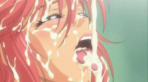 GIFアニメ　ぶっかけ　射精　ザーメン　bukkake　顔射　二次エロ画像
