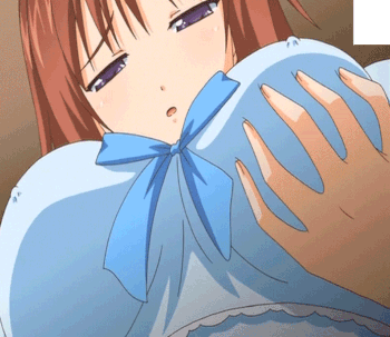 GIFアニメ　おっぱい　巨乳　揉みしだき　乳首　パイ揉み　二次エロ画像