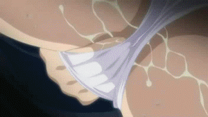 GIFアニメ　パンツ　愛液　マン汁　染みパン　おもらし　手マン　二次エロアニメ