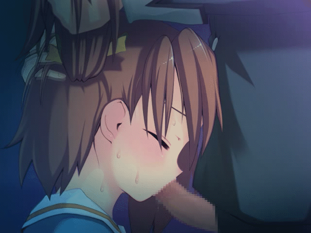 GIFアニメで二次ロリ少女がおちんちんお口に頬張ってフェラチオしてくれるロリフェラエロGIFアニメ-15