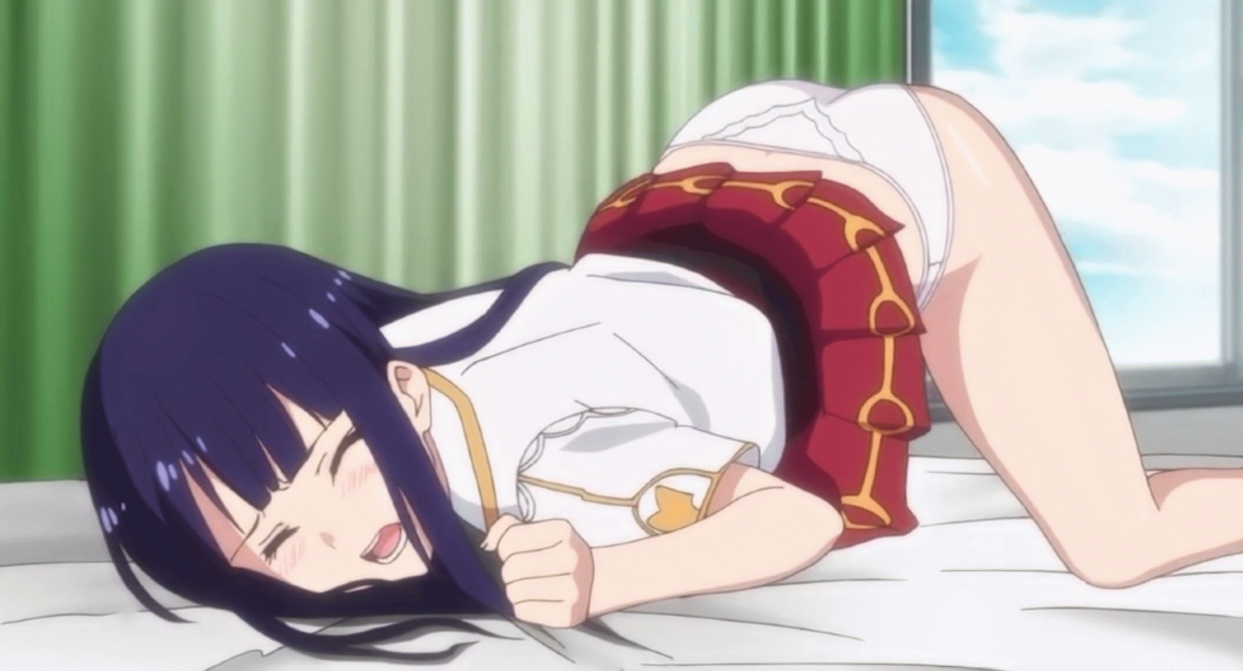 GIFアニメで美少女が指オナニーで自分のおマンコ弄って弄ってる二次オナニー美少女エロGIFアニメ-29