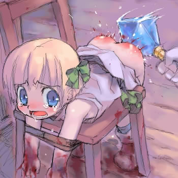 二次ロリ少女のお尻を真っ赤になるまでたたいてる尻叩き、スパンキングでお仕置きロリ少女の二次エロ画像-3