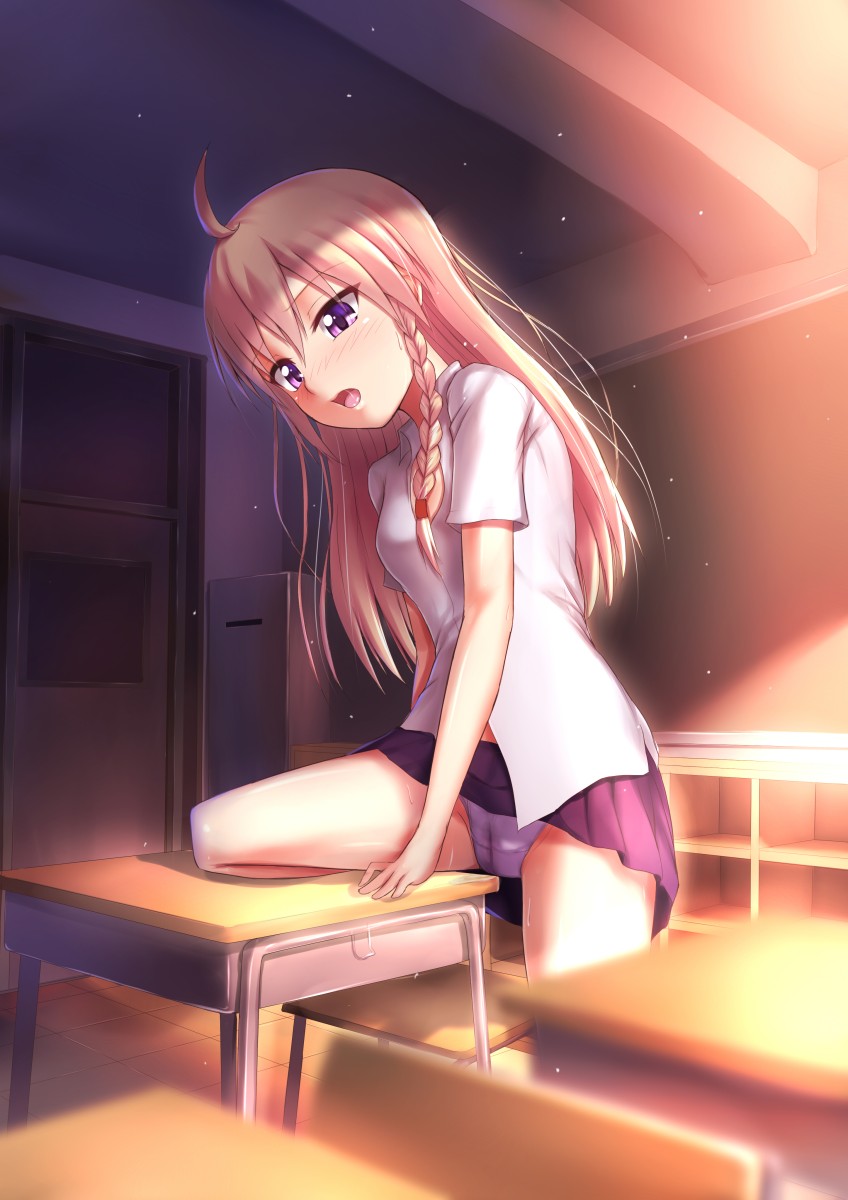 美少女が子供の頃に覚えたこすりつけ角オナニーに今でも夢中なJCやJKぐらいの角オナ二次エロ画像-28