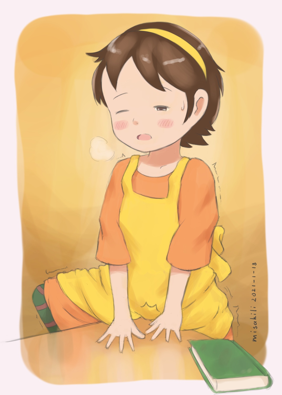 二次思春期ロリ少女の我慢できなかった角オナニー姿をこっそり眺めたくなる角オナロリ二次エロ画像-29