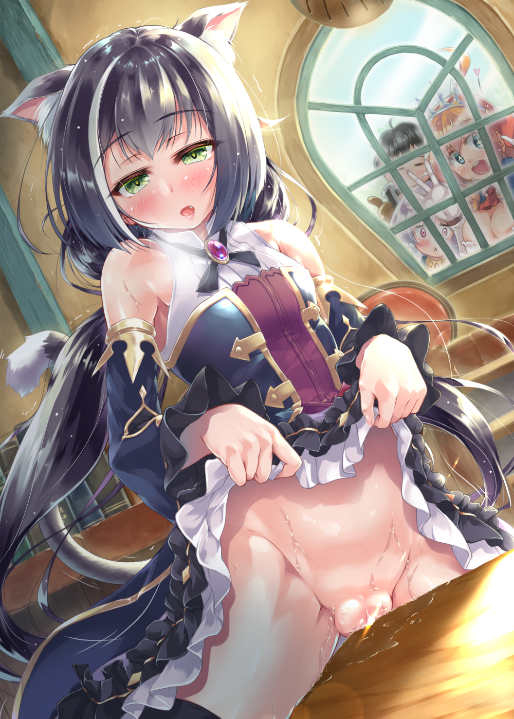 二次思春期ロリ少女の我慢できなかった角オナニー姿をこっそり眺めたくなる角オナロリ二次エロ画像-49