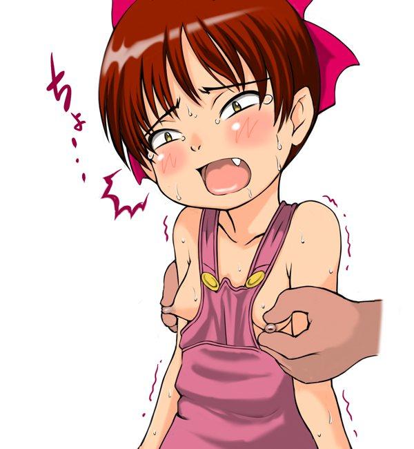 無乳貧乳二次ロリ少女の育ってないおっぱいの可愛い乳首をこねくり回して摘まんで乳首責めで感じちゃうロリ少女の二次エロ画像-5