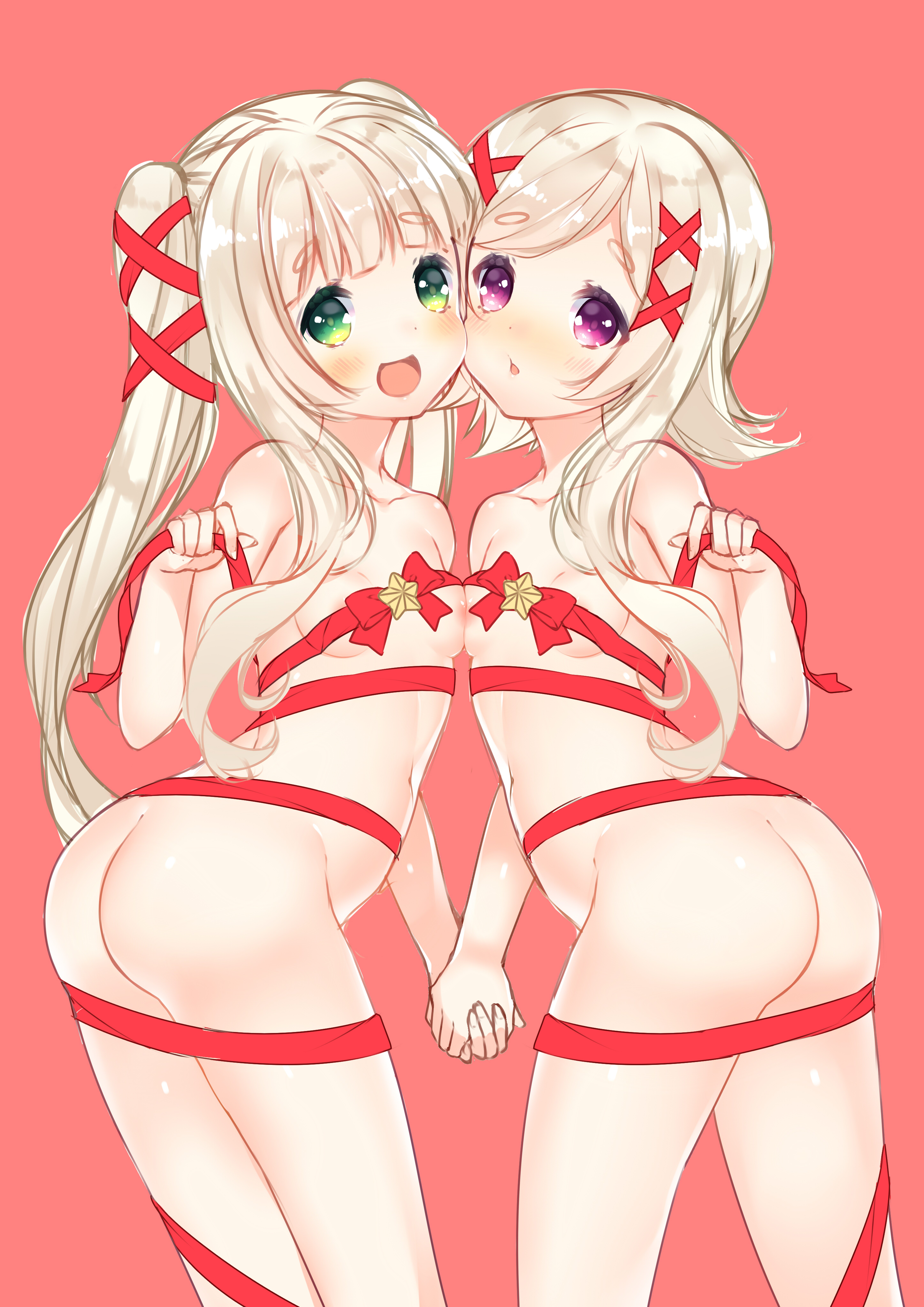 二次貧乳ロリ少女たちがちっぱいくっつけてるちっぱい合わせロリ二次エロ画像-41