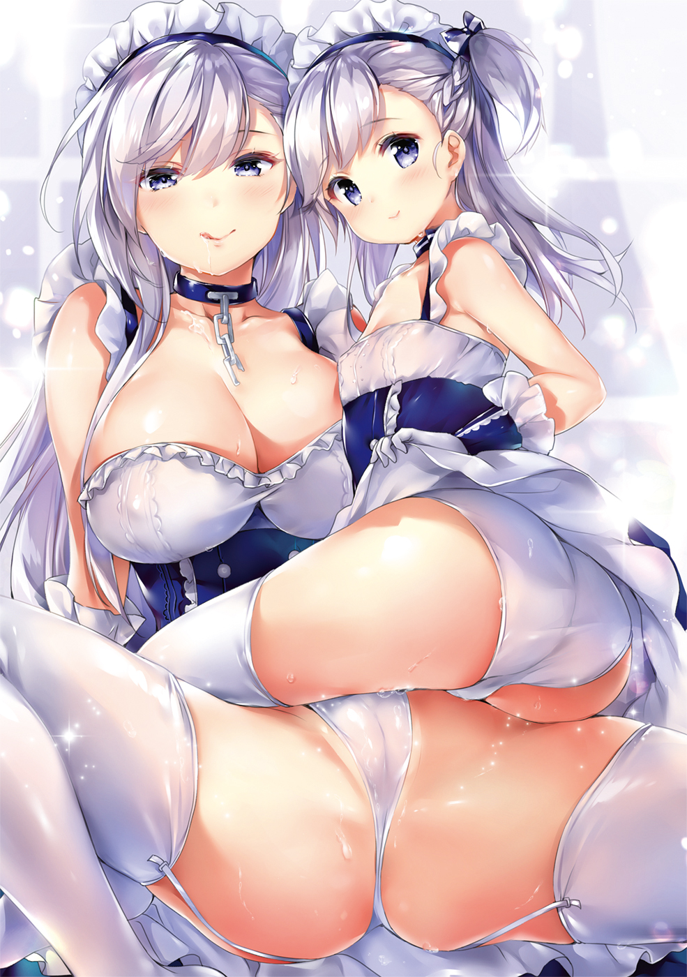 女の子同士でちっぱいとおっぱい、ロリ貧乳と巨乳の向かいパイ合わせしてる二次エロ画像-17