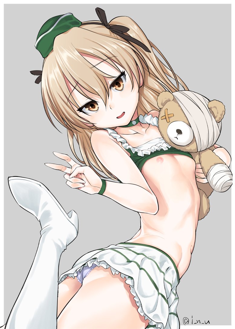 二次ロリ少女の胸が成長してブラが必要かどうか判断するための胸まくりちっぱいロリ二次エロ画像-4