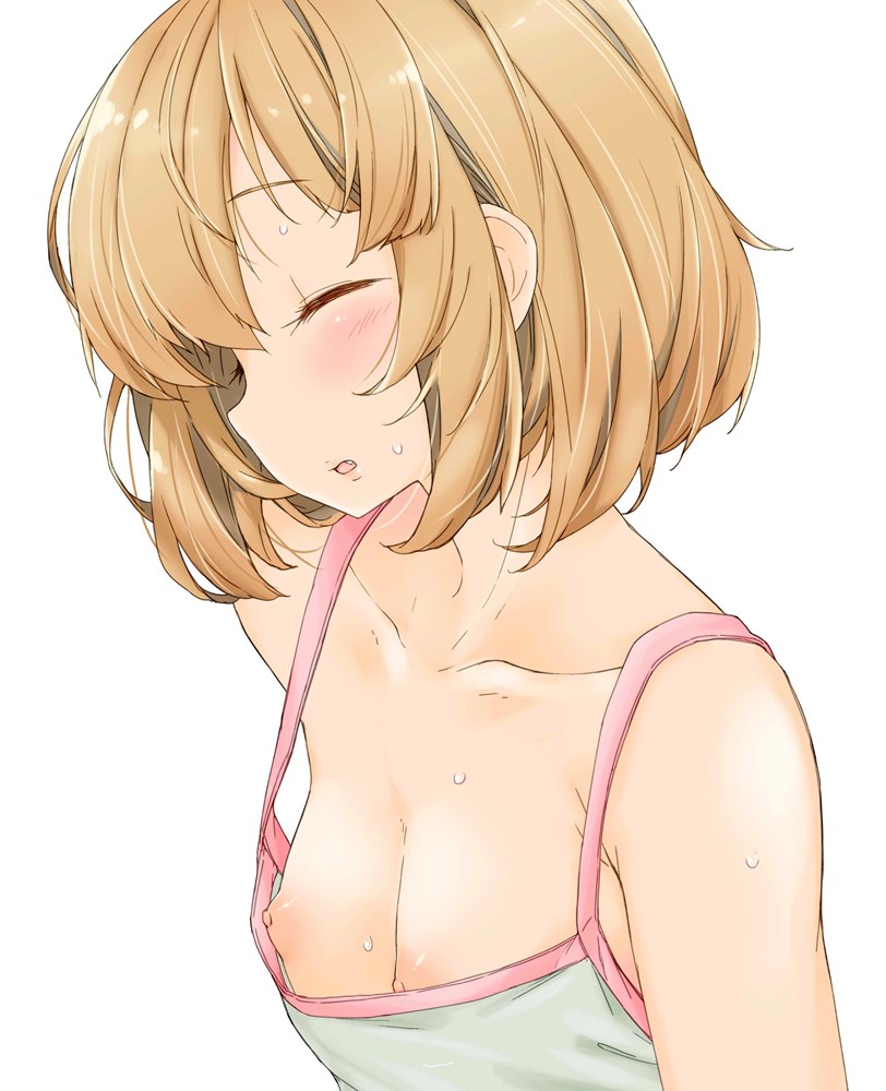 二次ロリ少女の薄着の季節に期待したくなるパイチラチクチラ胸チラちっぱいロリ二次エロ画像-16